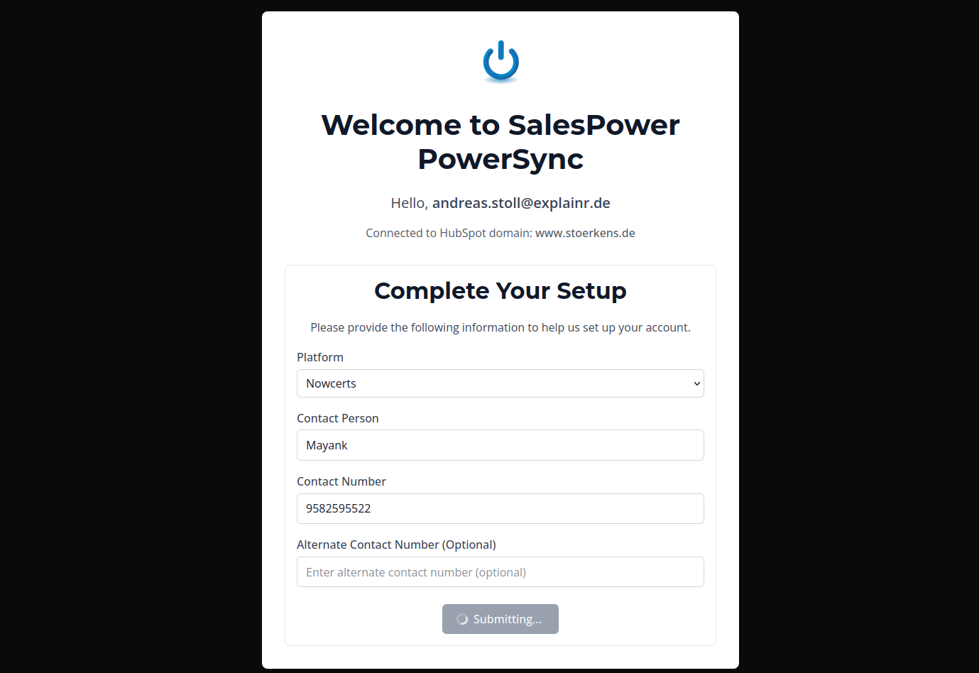 Step 4: Contact form Submission